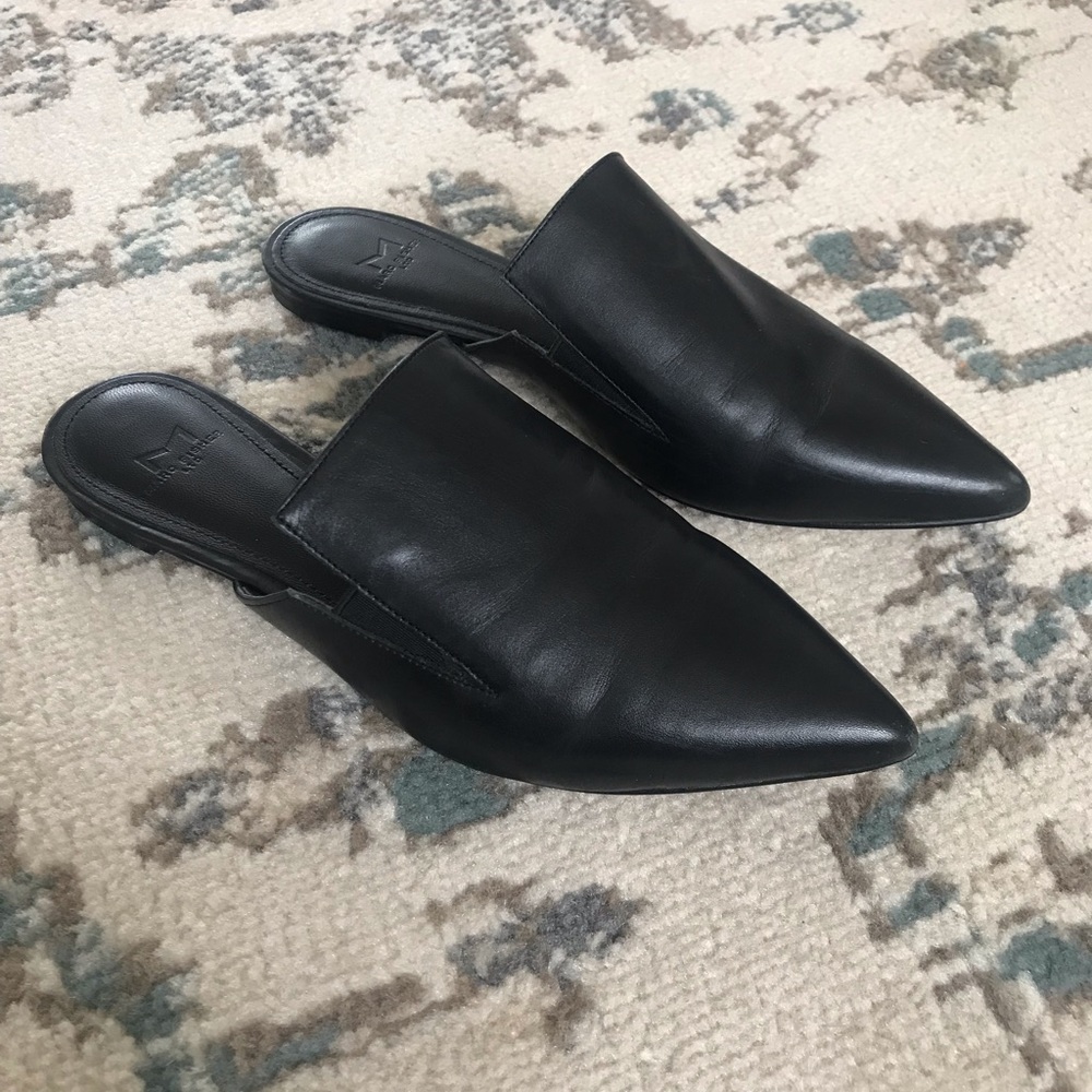 Marc Fisher leather mules. Size 6. Black